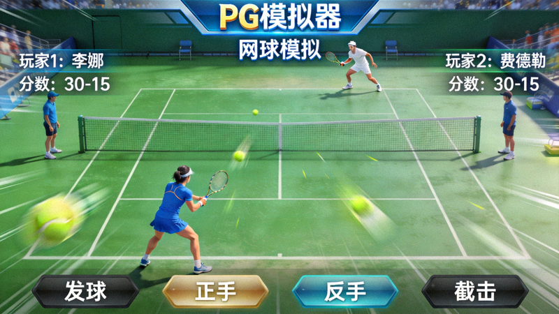 PG模拟器网球模拟电子游戏界面 - 球场对决场景